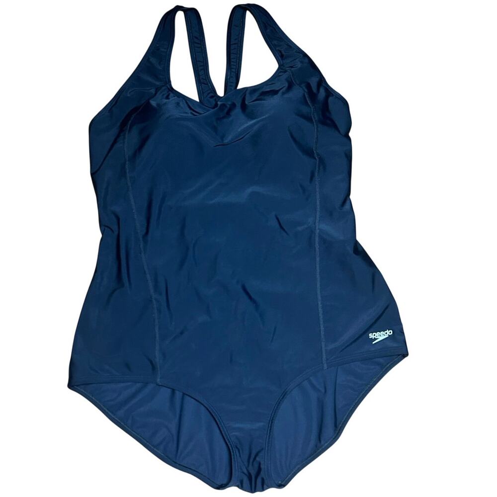 Speedo Women's Princess Seam Ultraback One Piece Full Swimsuit Black Sz 22 Beach